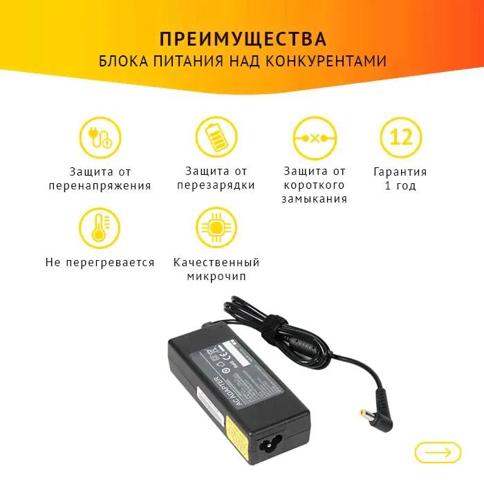 Блок питания для ноутбука Packard Bell EasyNote TK85-1